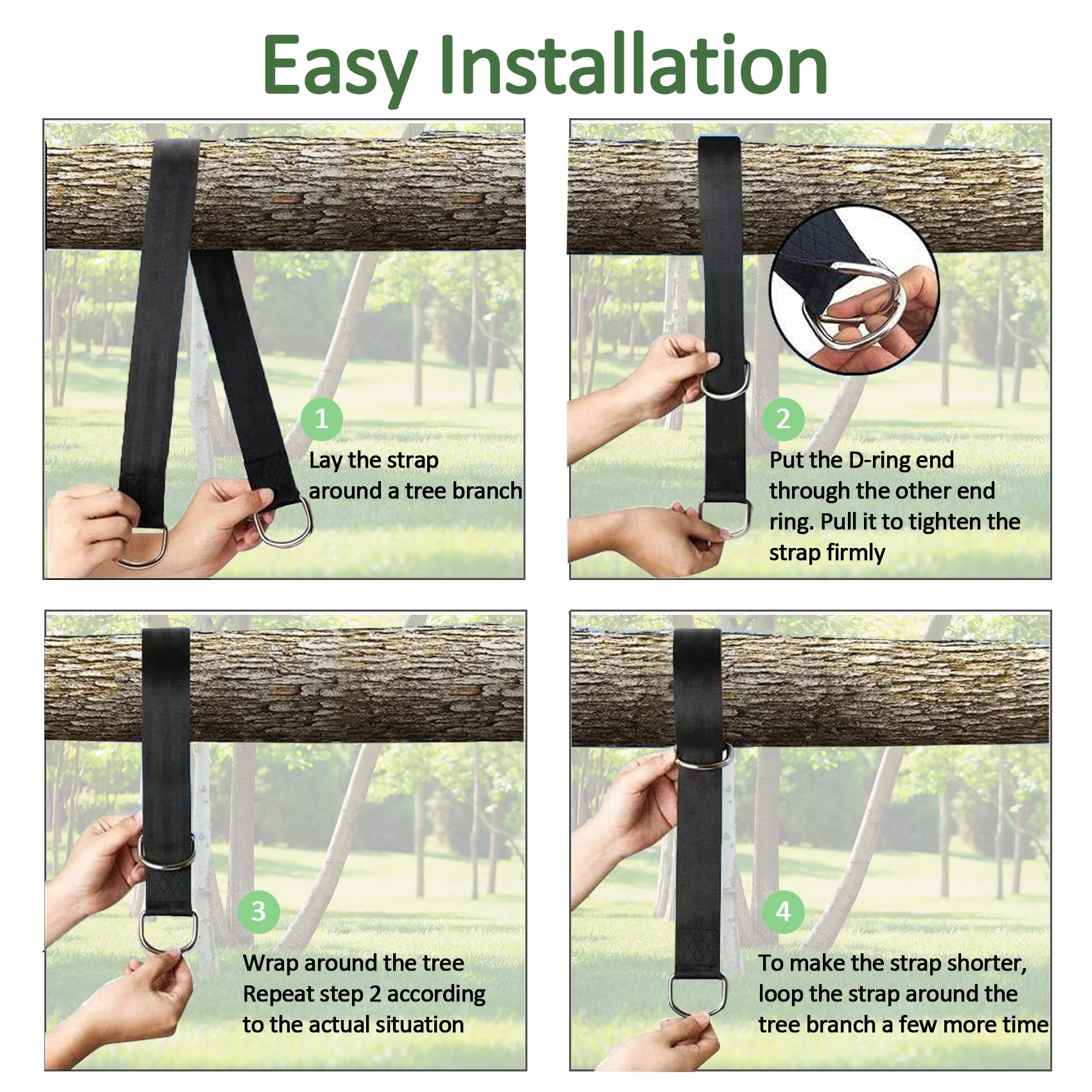 Werflyto straps enable hammocks and porch swings