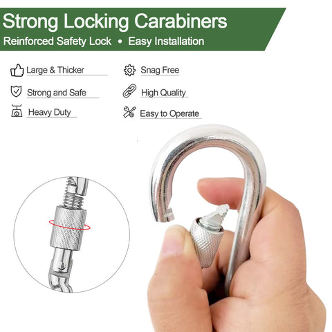 Werflyto carabiners with screw-lock prevent detachment during use