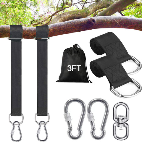 Werflyto strap around tree demonstrates secure wrap for safer swings