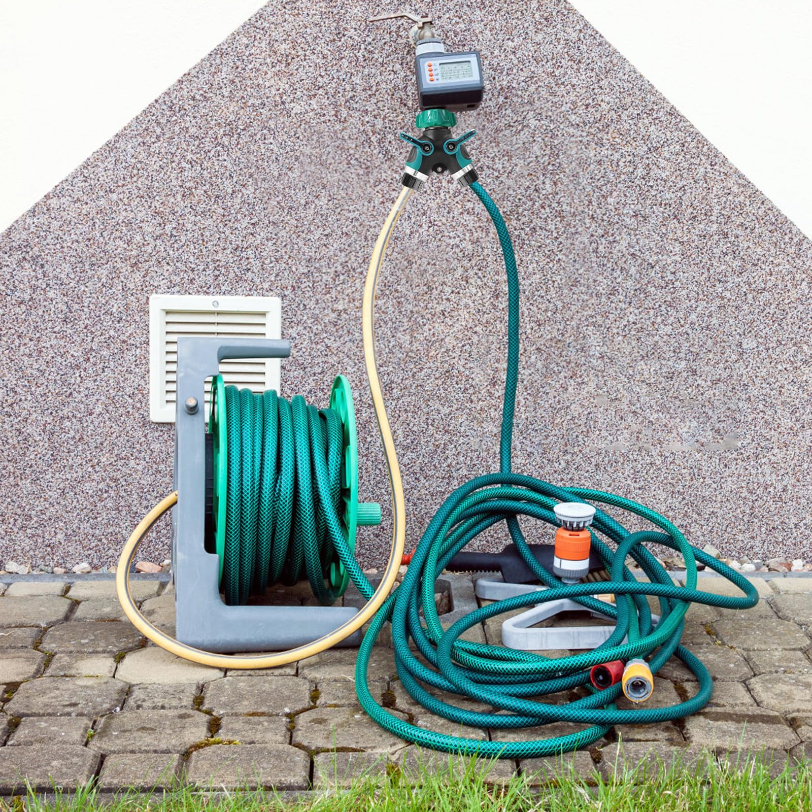 WERJOURU adapter connects to American standard faucets for versatile irrigation.