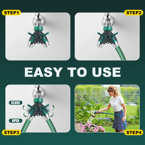 WERJOURU 2-way splitter designed for leak-proof connections under high flow.
