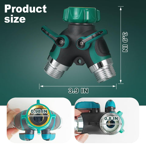 WERJOURU hose splitter with quick-twist install for easy faucet setup.