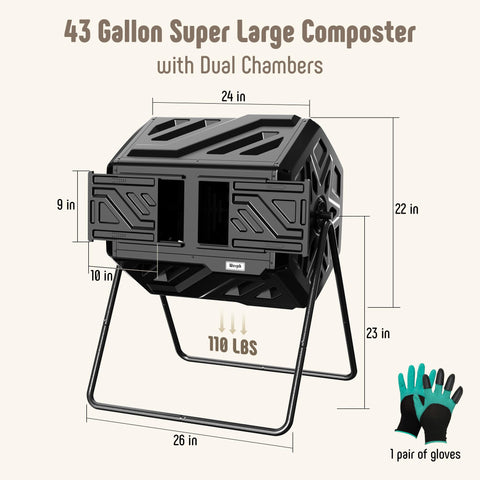 Werph 360-degree tumbling mechanism for even mixing and faster composting