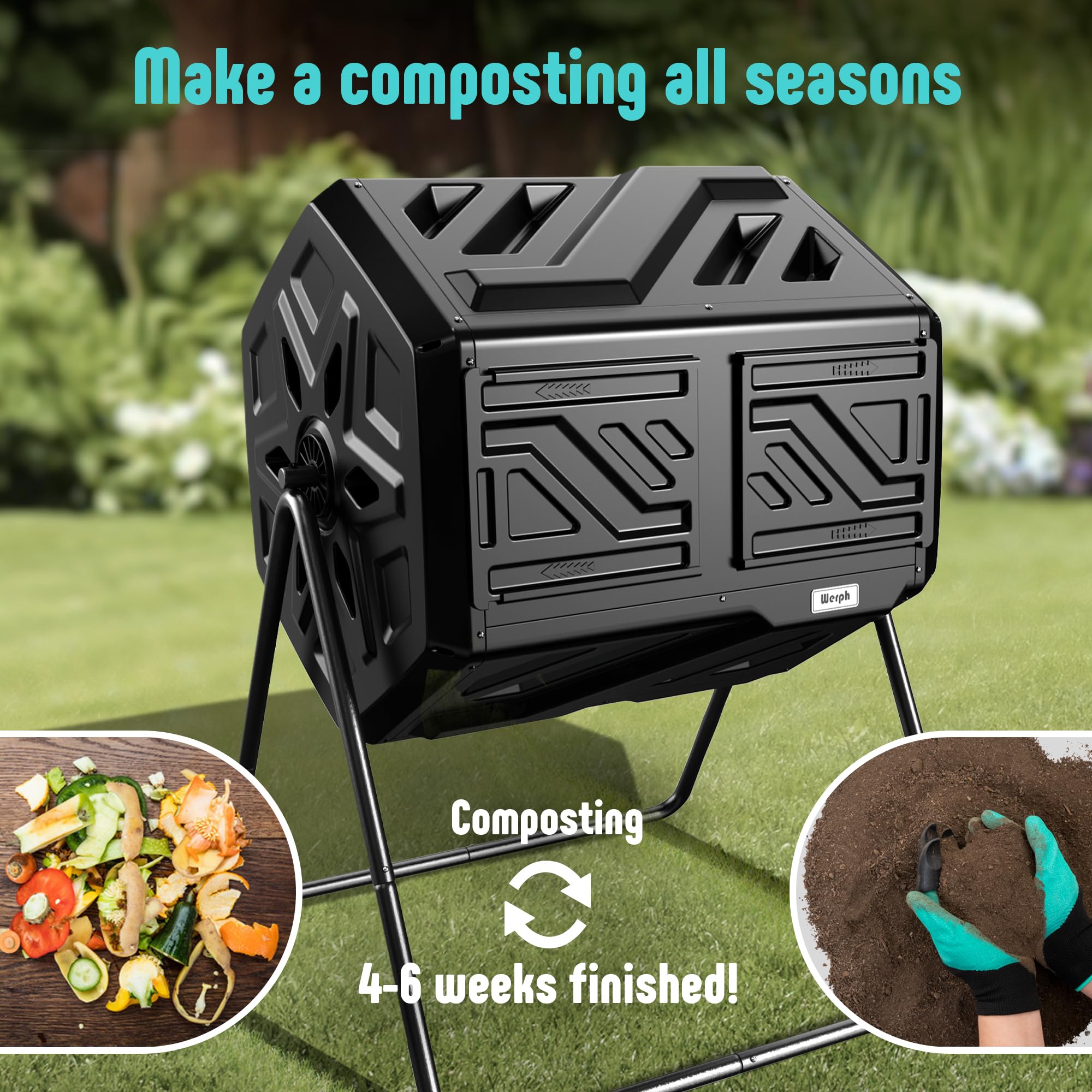 Werph bin handling kitchen scraps and garden waste for efficient composting