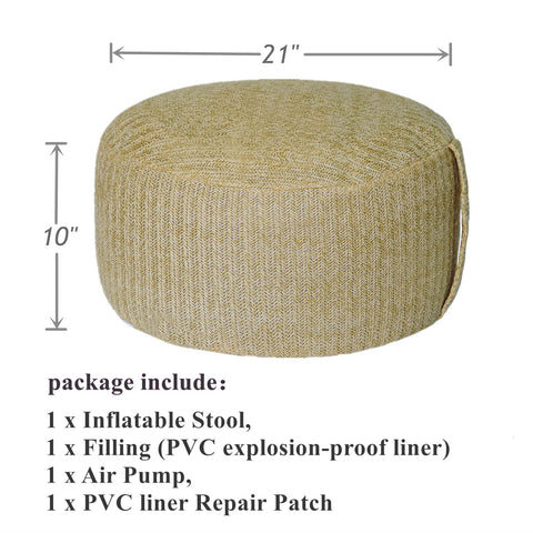 weruisi inflatable ottoman fully inflated on patio provides comfort