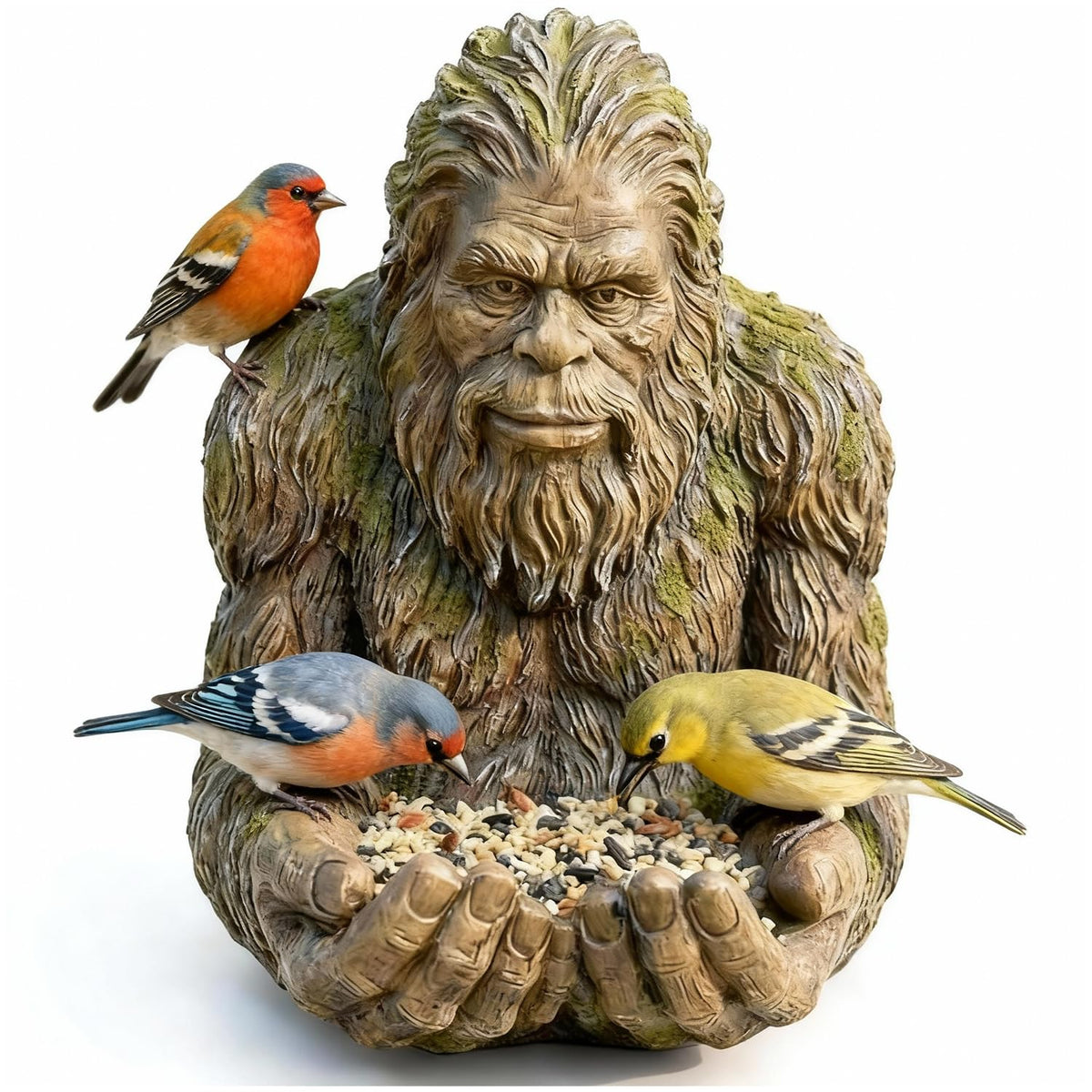 WesGen Bigfoot Bird Feeder outdoors; attracts cardinals with room to feed.