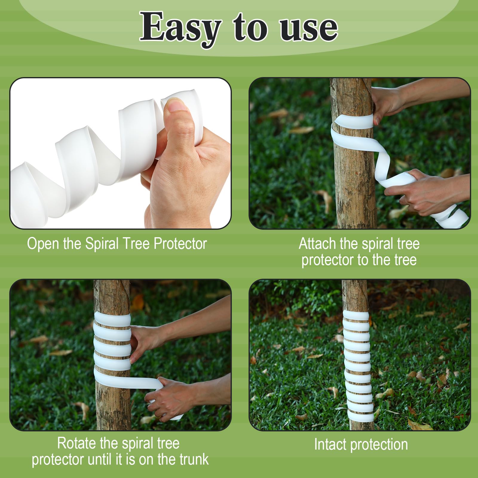 Wesiti easy install spiral wrap allows quick trunk protection setup.