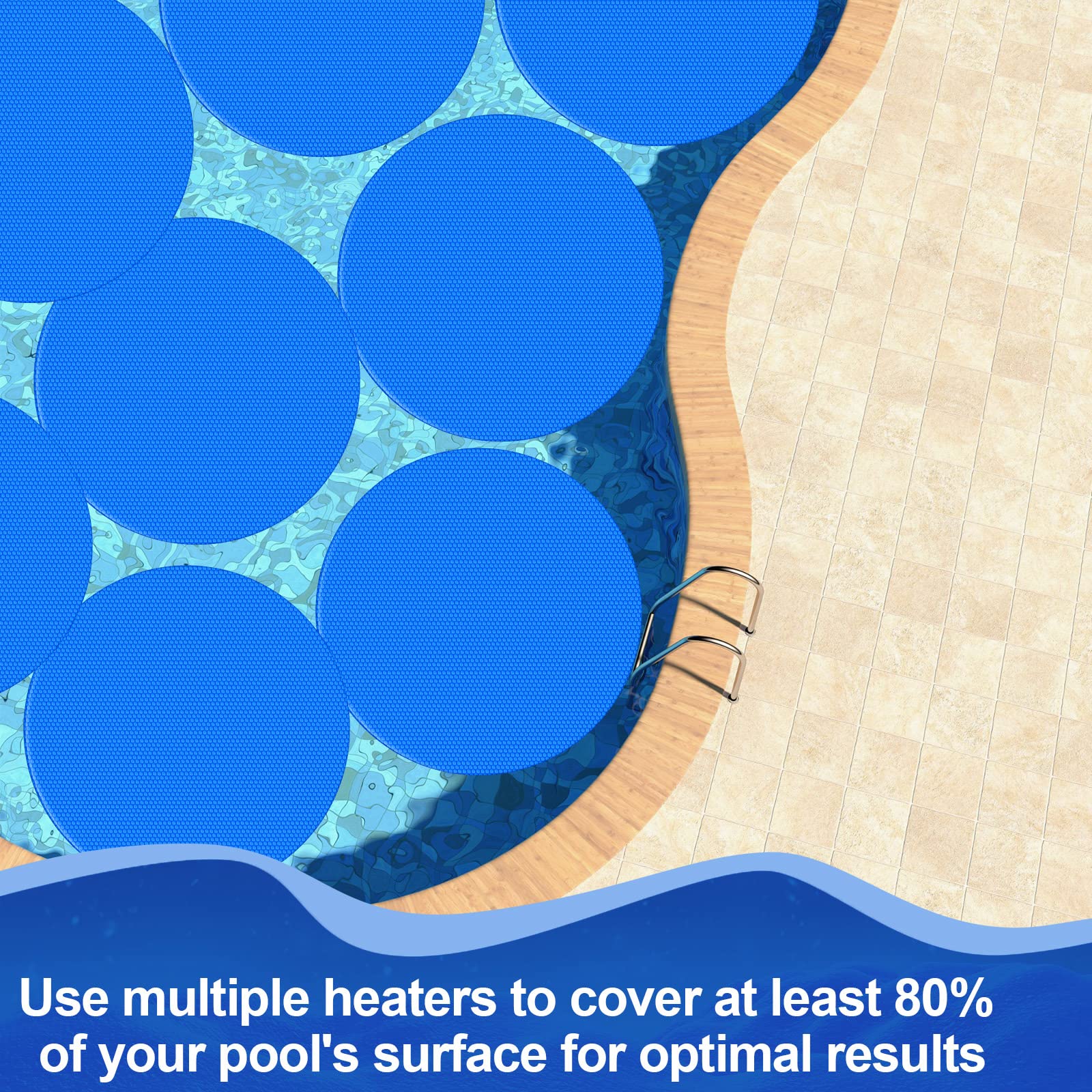 Wesiti ground/inground pool blanket sits on water to conserve heat.