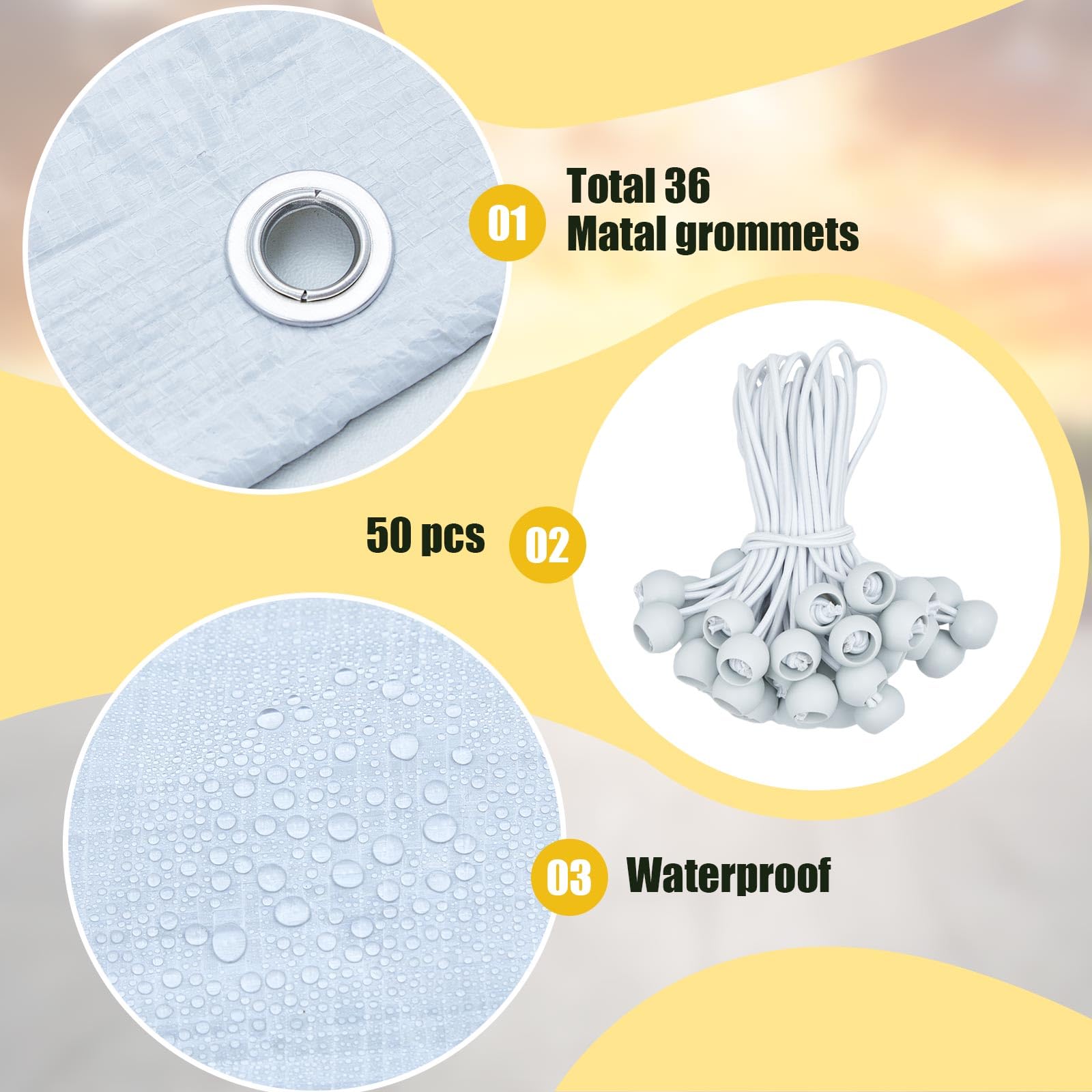 Wesnoy 10x20 canopy top cover edge stitching for durability.