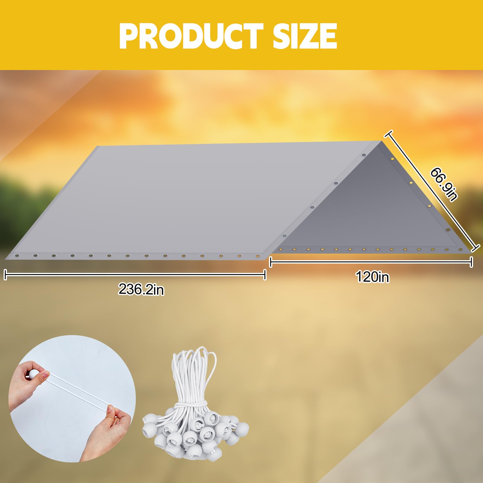 Wesnoy heavy-duty PE fabric canopy for durable carport protection