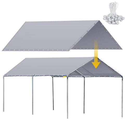 Wesnoy 10x20 ft canopy top cover with bungees for quick shelter