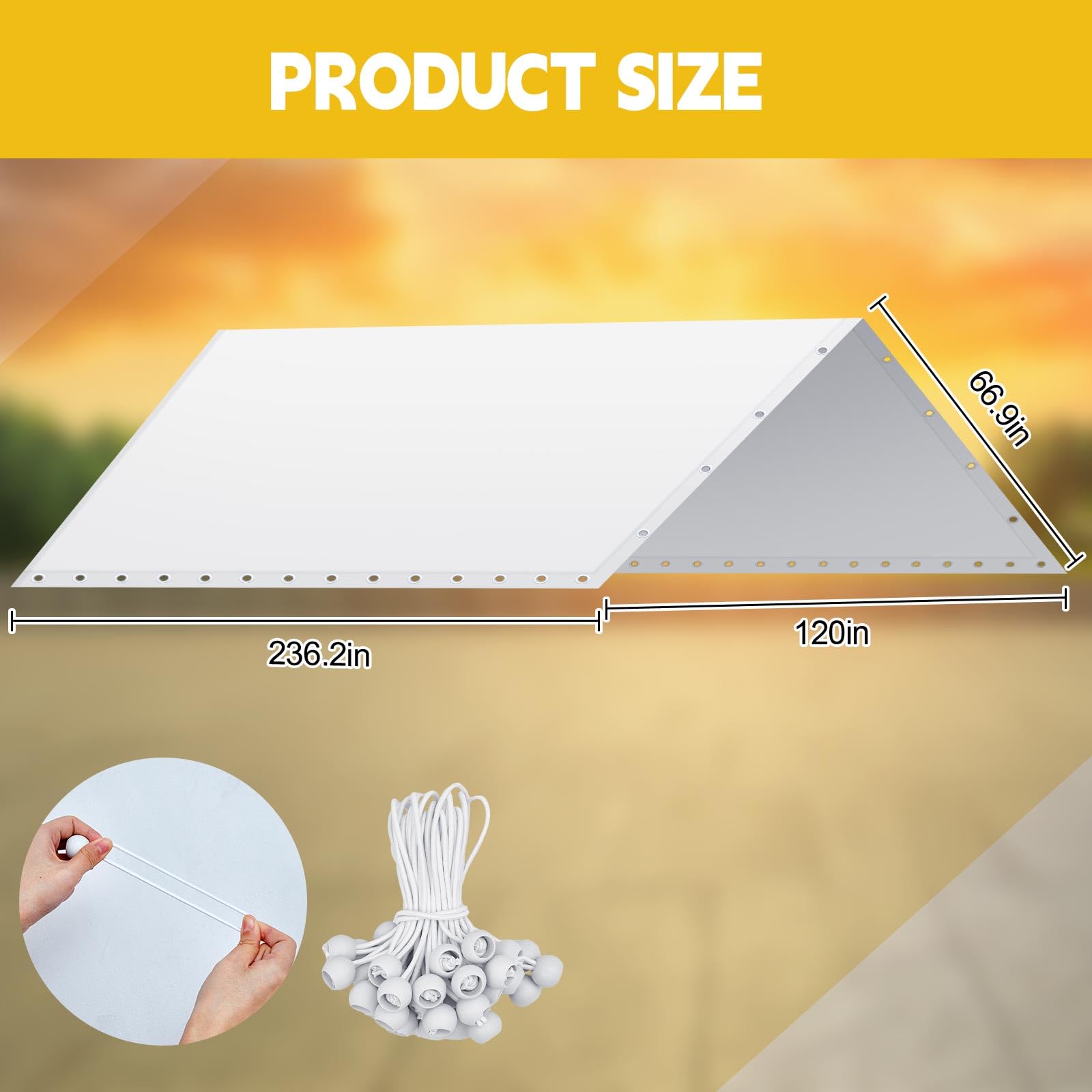 Wesnoy top cover close-up shows tear-resistant PE fabric.