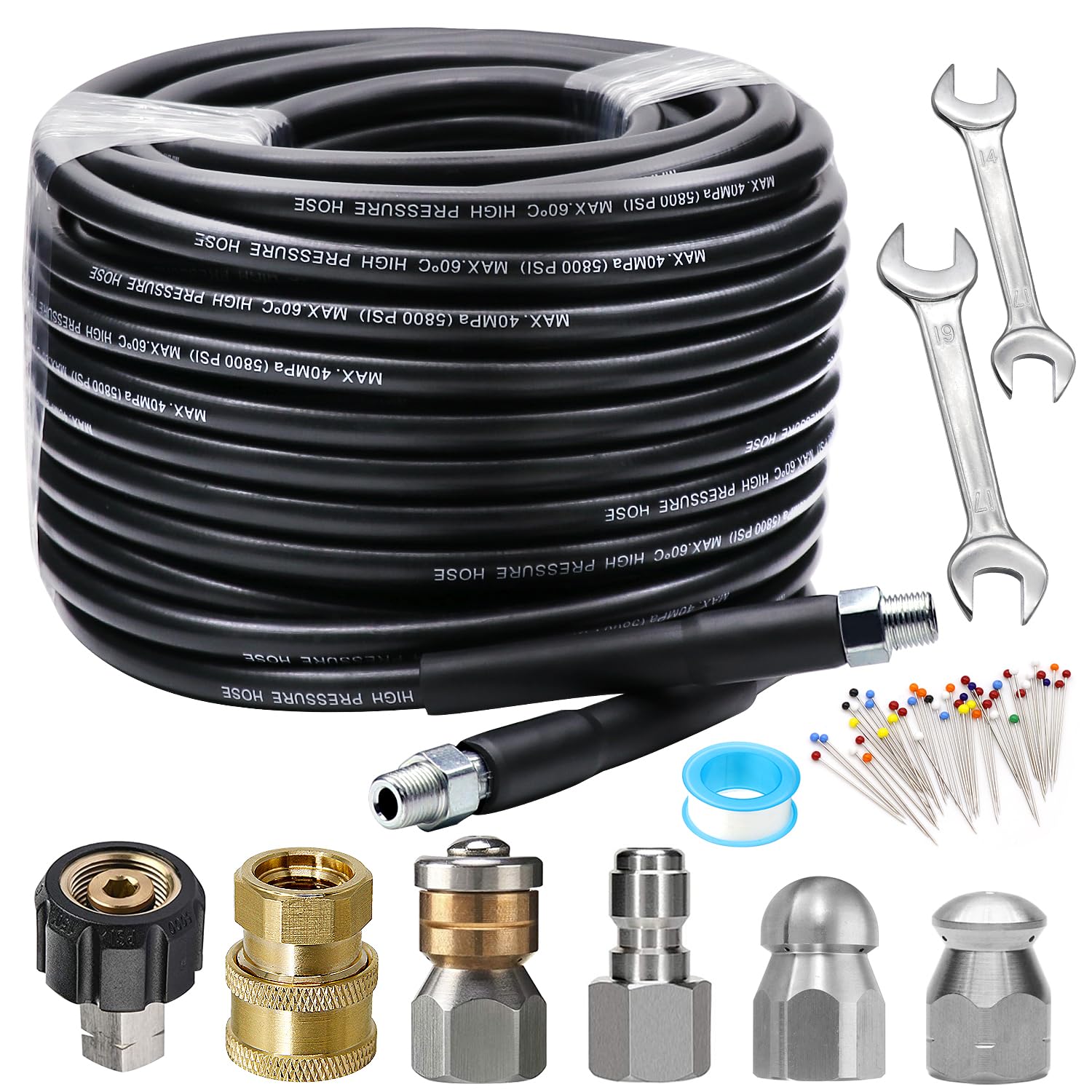 West Bay sewer jetter hose demonstrates high-pressure line cleaning for tough blockages.