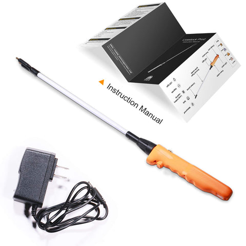 West Thorne Pro cattle prod in hand with ergonomic grip for precise control.
