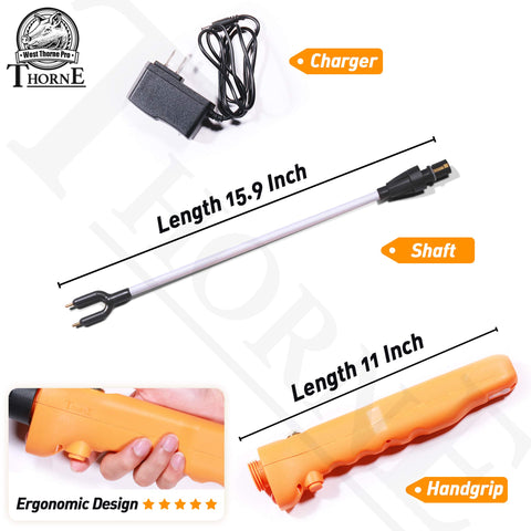 West Thorne Pro cattle prod LED light assists night-time handling.