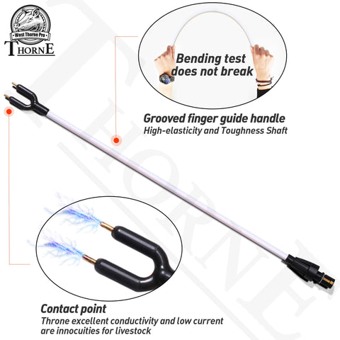 West Thorne Pro cattle prod waterproof shell withstands damp barn conditions.