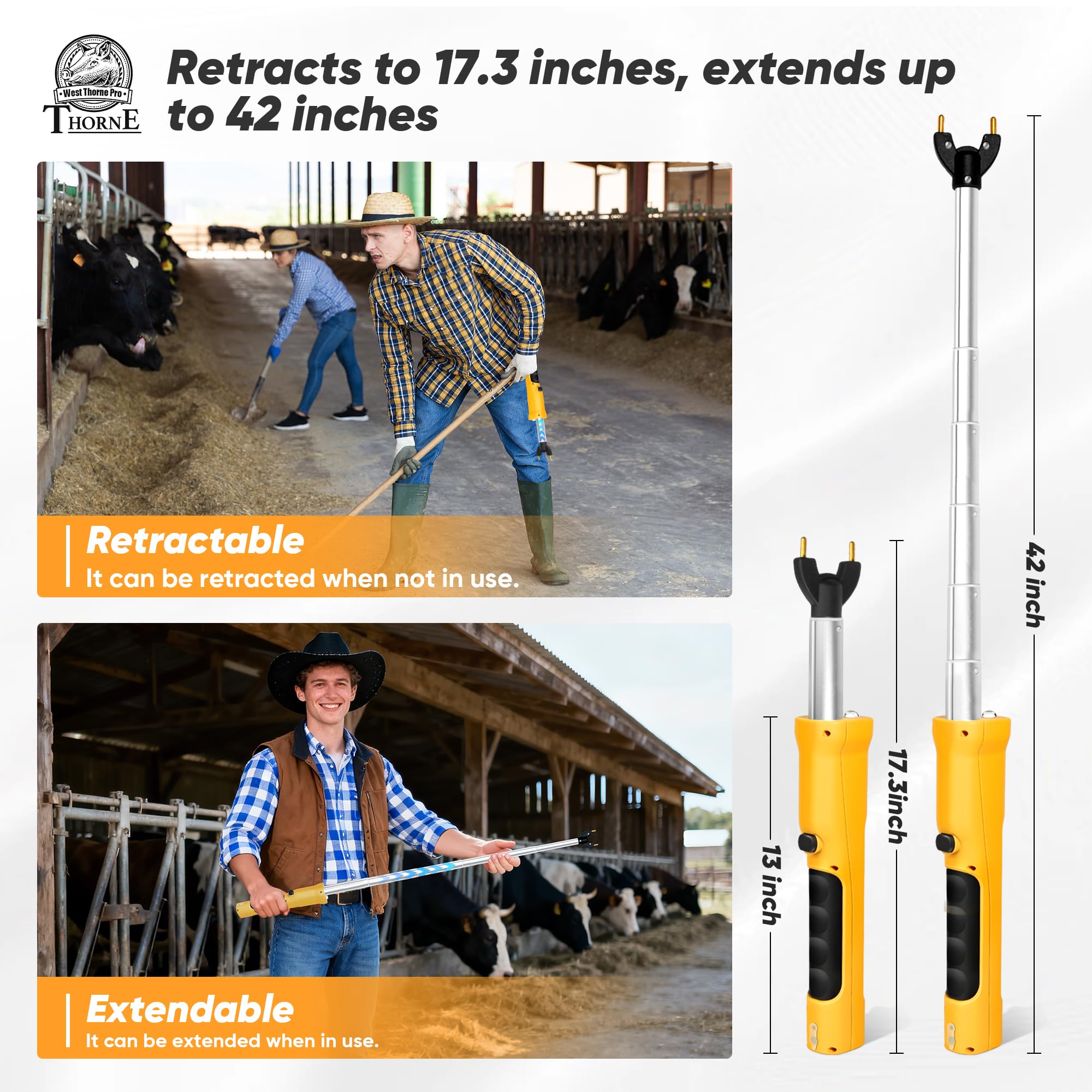 West Thorne Pro ergonomic, non-slip grip enhances comfort during long shifts.