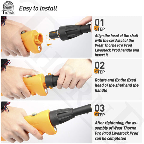 Shaft compatible with West Thorne Pro handles for easy replacement.