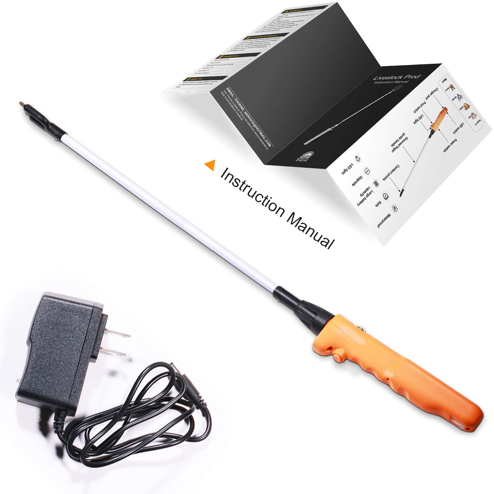 West Thorne Pro livestock prod with LED light for safer night guidance.