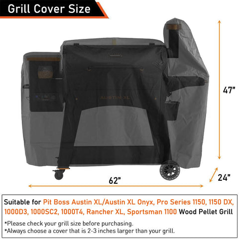 Westeco Pit Boss Rancher XL cover side view keeps your grill dry during rain.