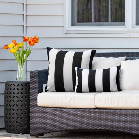 WESTERN HOME WH versatile striped pillow cover for outdoor and indoor use.