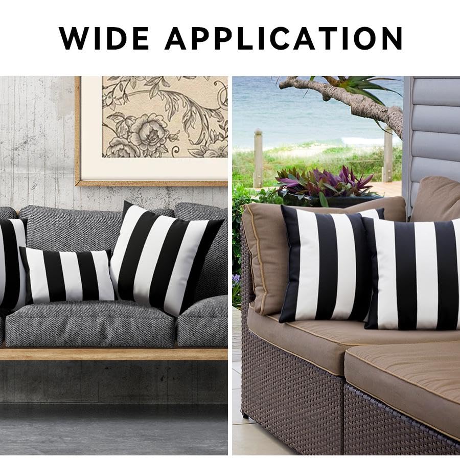 WESTERN HOME WH machine-washable striped pillow cover easy to clean.