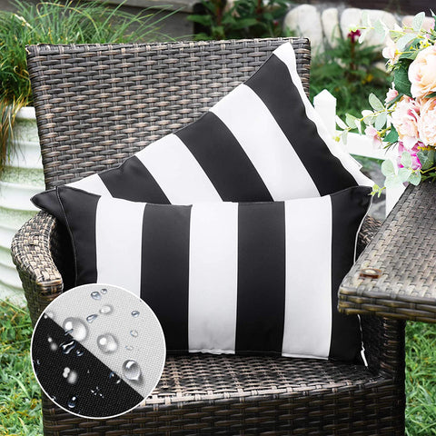 WESTERN HOME WH outdoor striped pillow cover with waterproof coating for patio use.