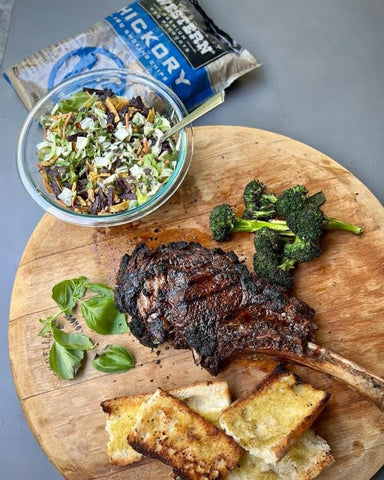 Western Post Oak BBQ Wood Chips vegetables-grill illustrate versatile use beyond meat.