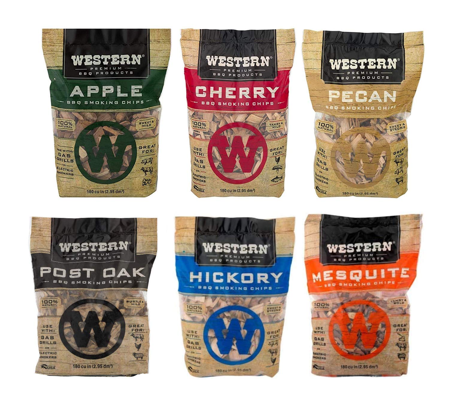 Western Wood Smoking Chip Apple bag for versatile meat smoking and flavor