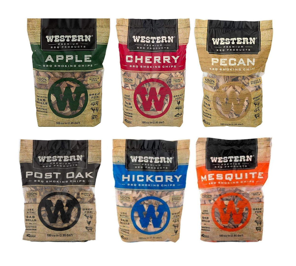 Western Wood Smoking Chip Apple bag for versatile meat smoking and flavor