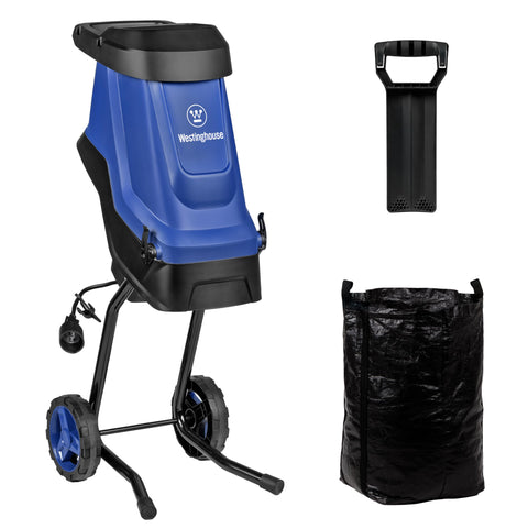 Westinghouse corded wood chipper 1.7-inch capacity for quick yard cleanup.