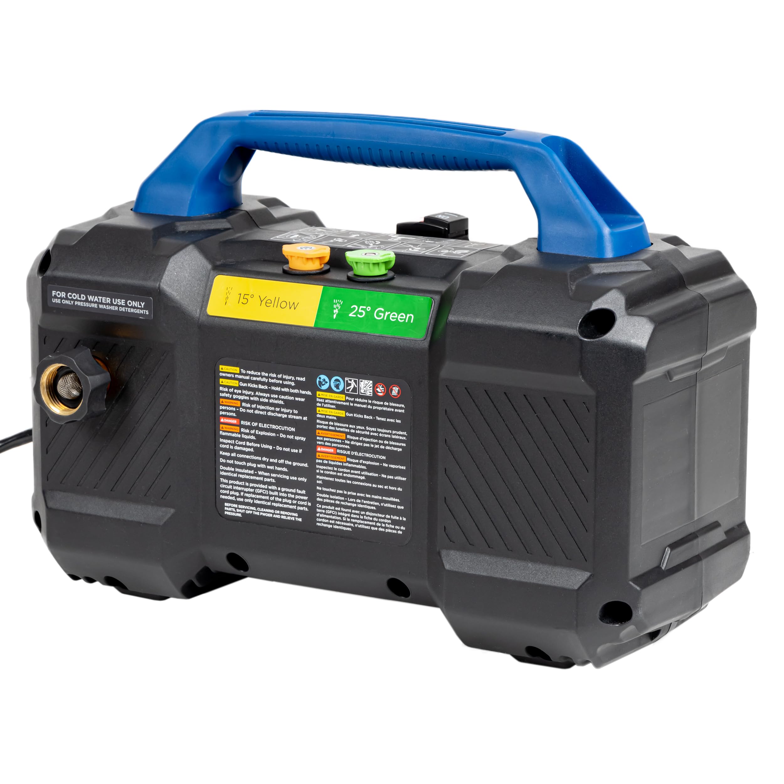 Westinghouse ePX3100v 20 foot hose offers flexible reach around vehicles and fences.