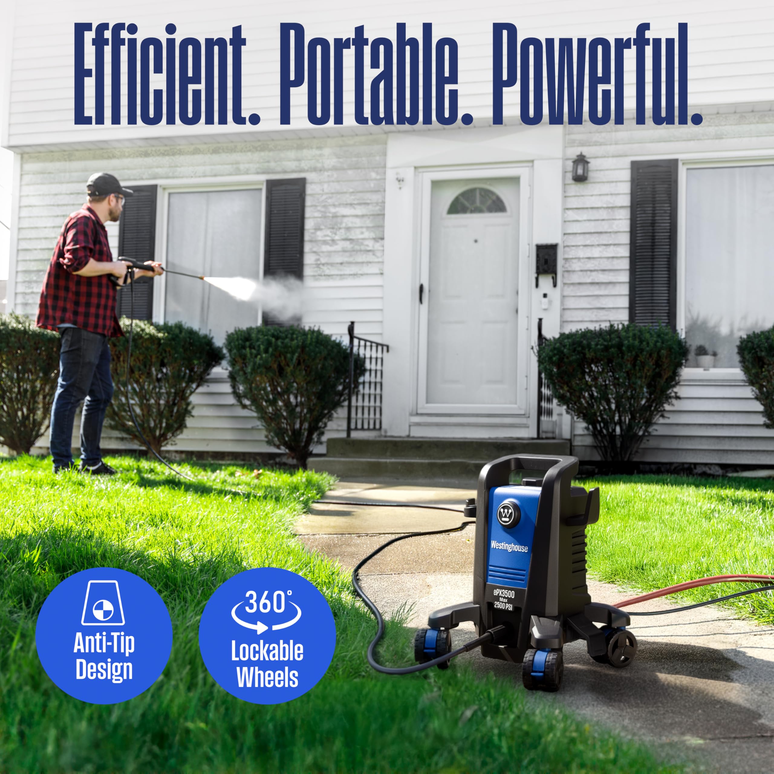 Westinghouse ePX3500 pro-style wand enables precise spray control during cleaning tasks.