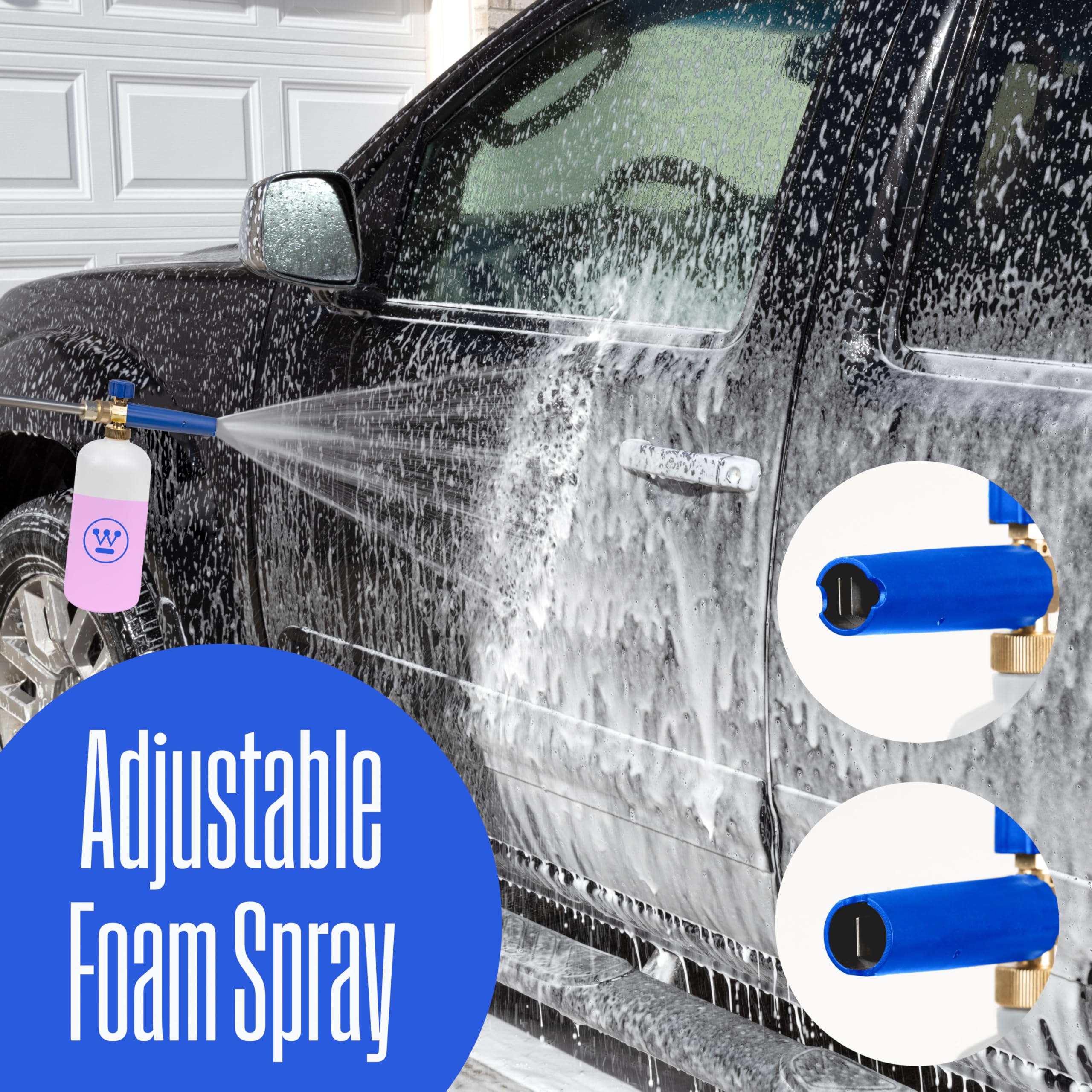 Westinghouse foam cannon quick-connect fitting fits most pressure washers