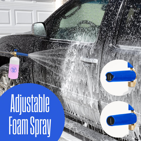 Westinghouse foam cannon quick-connect fitting fits most pressure washers