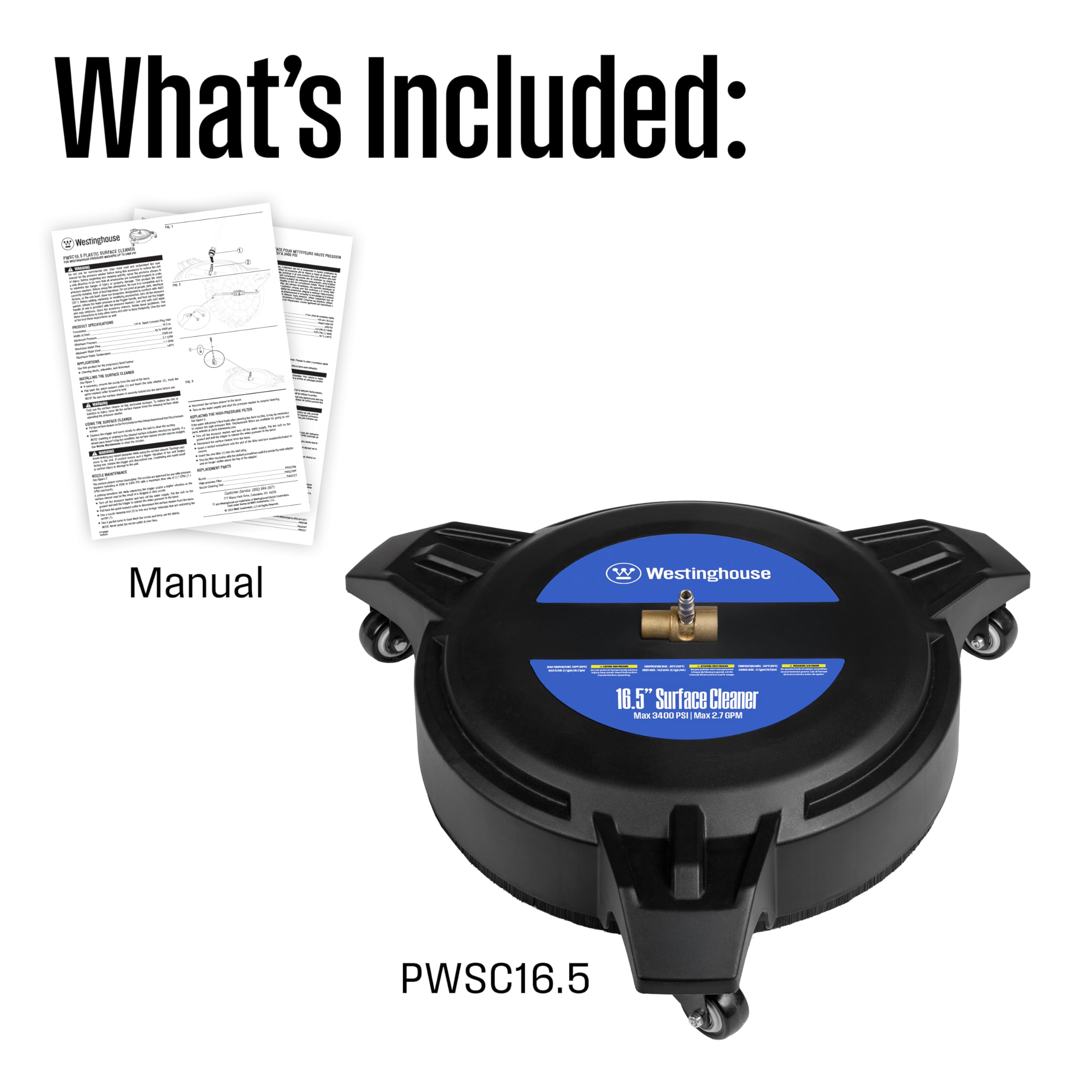Westinghouse PWSC16.5 lightweight six-pound design for easy handling