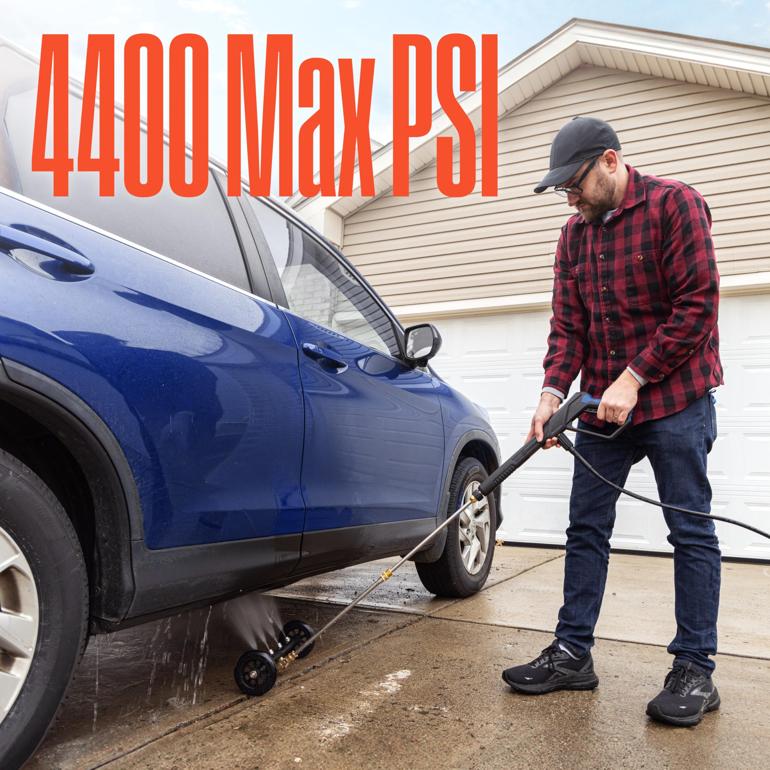 Westinghouse PWUC 16 water broom in use sweeps debris from driveways and garages efficiently