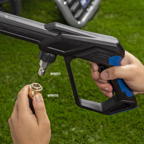 Westinghouse quick-connect gun adapters simplify switching lawn tools.