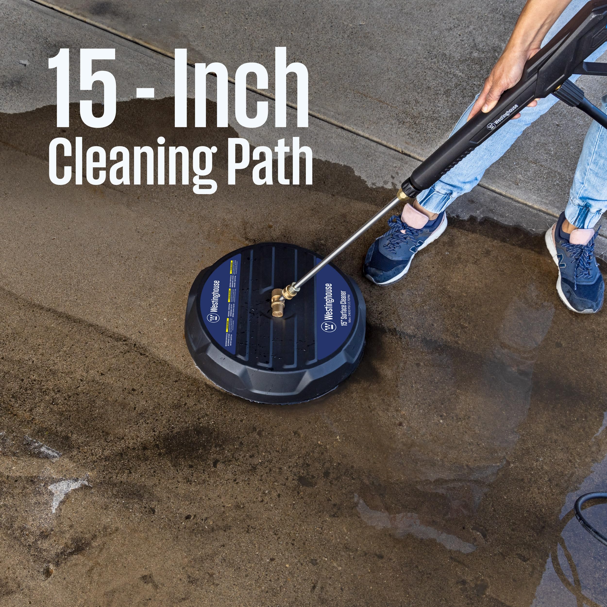 Westinghouse quick-connect attachment fits most gas washers for easy setup.