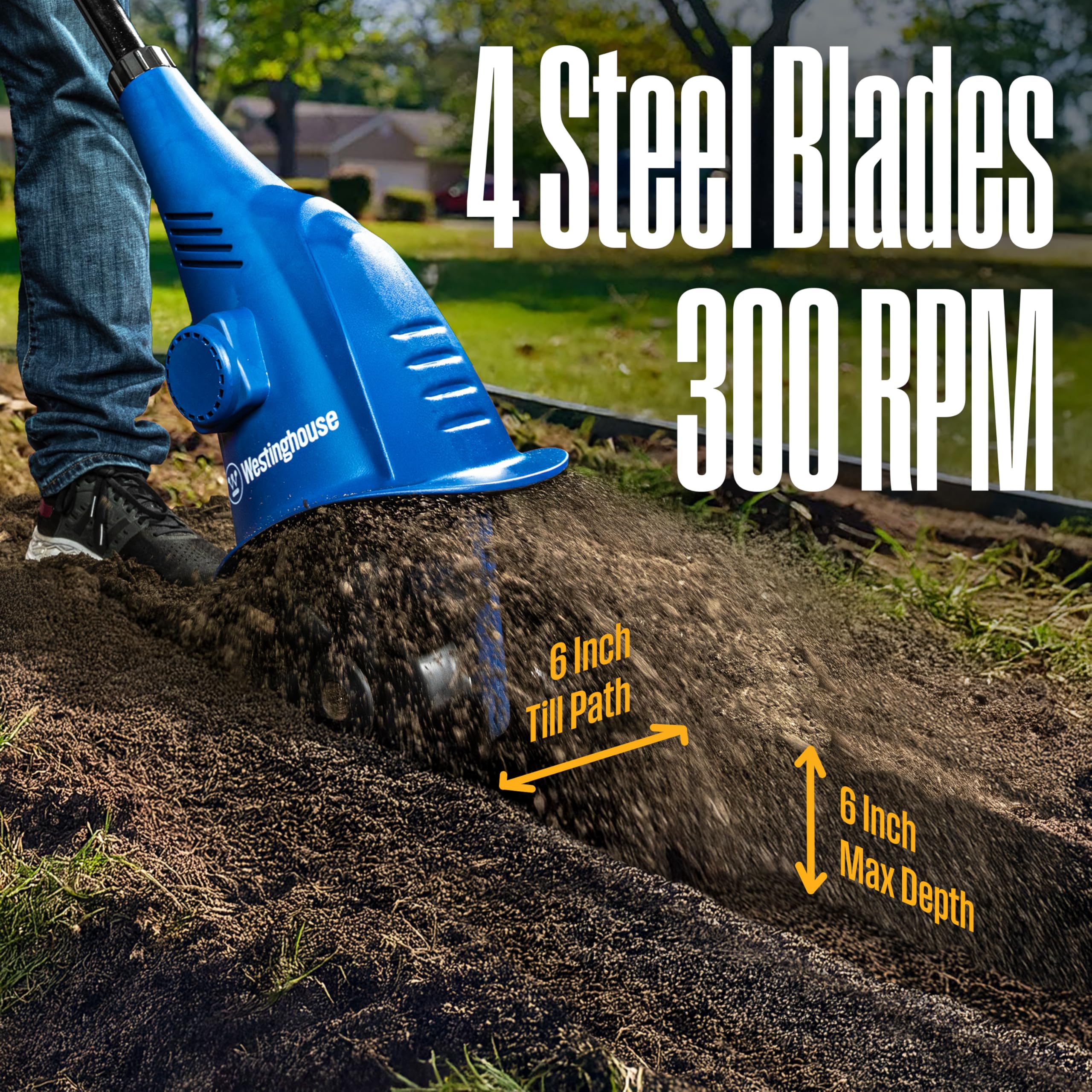 Westinghouse W6TCAC four steel blades aerate soil