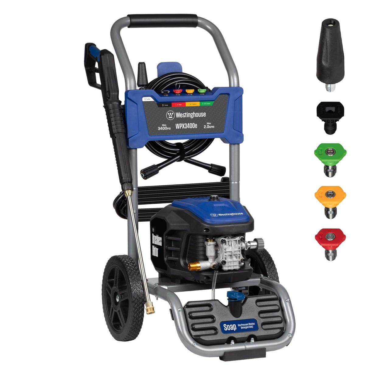 Westinghouse WPX3400e front view shows portable power for patios and driveways