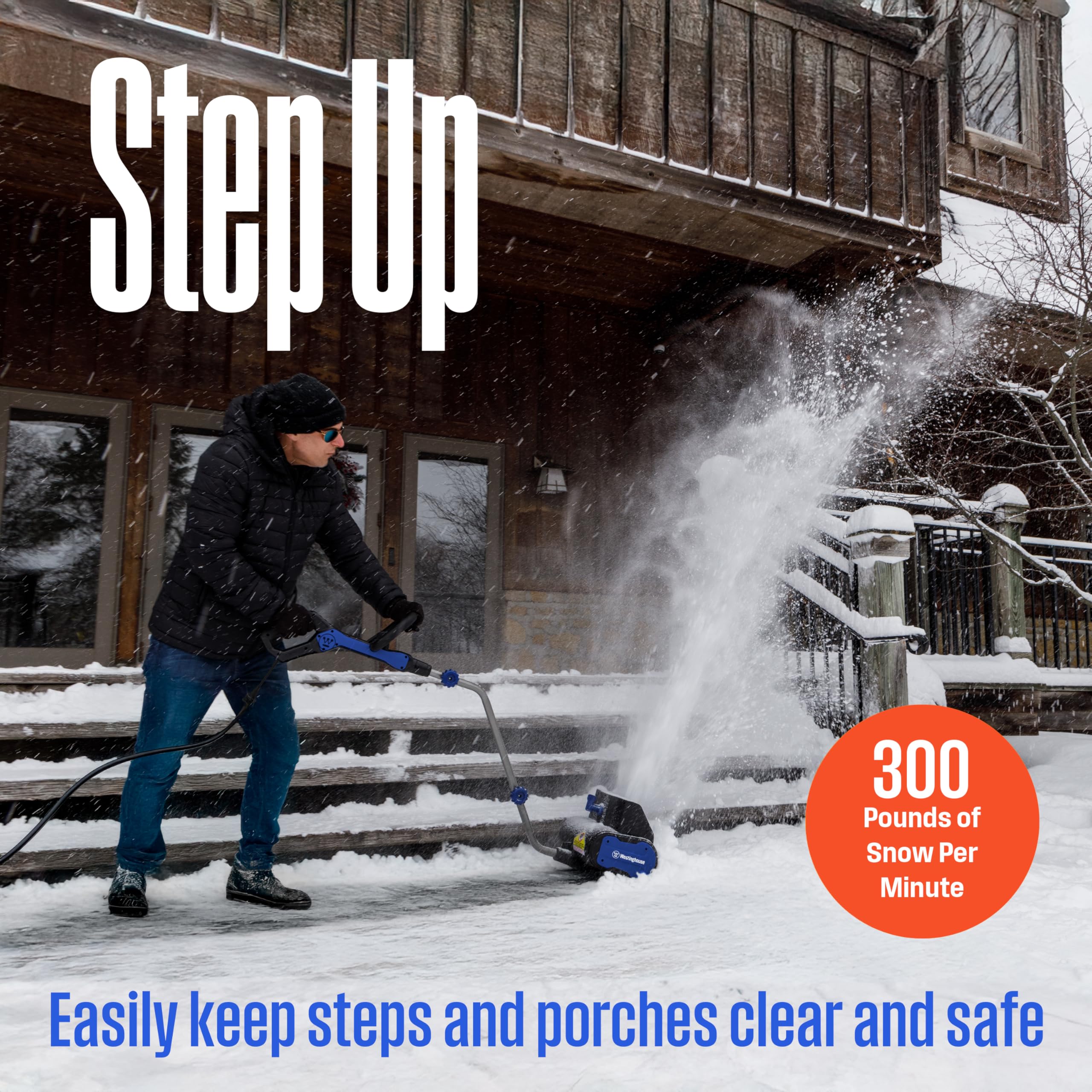 Westinghouse WSnow11S dual-blade auger delivering strong snow throws
