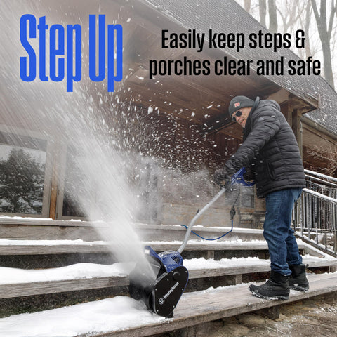 Westinghouse WSnow11SD with LED light guides snow removal in low light.