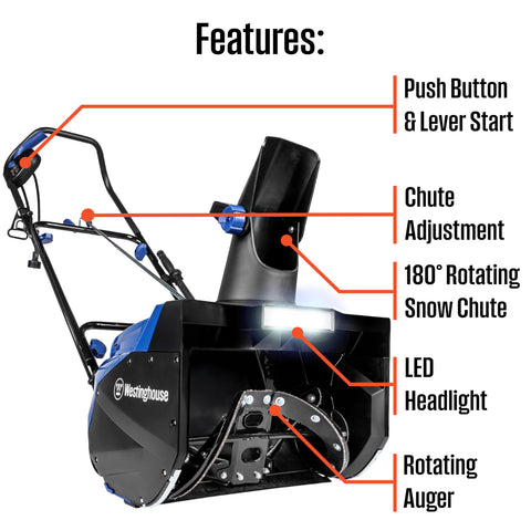 Westinghouse WSnow18D 180-degree chute for precise snow direction