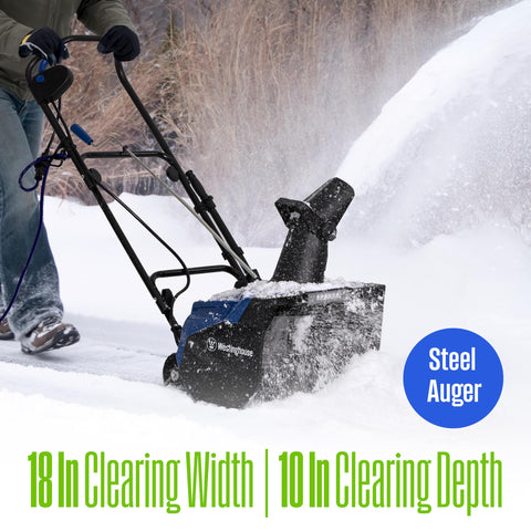 Westinghouse WSnow18D 1800W motor powers efficient snow clearing