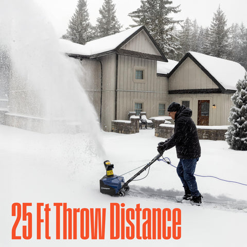 Westinghouse WSnow18D with six-inch wheels for smooth maneuvering on snow