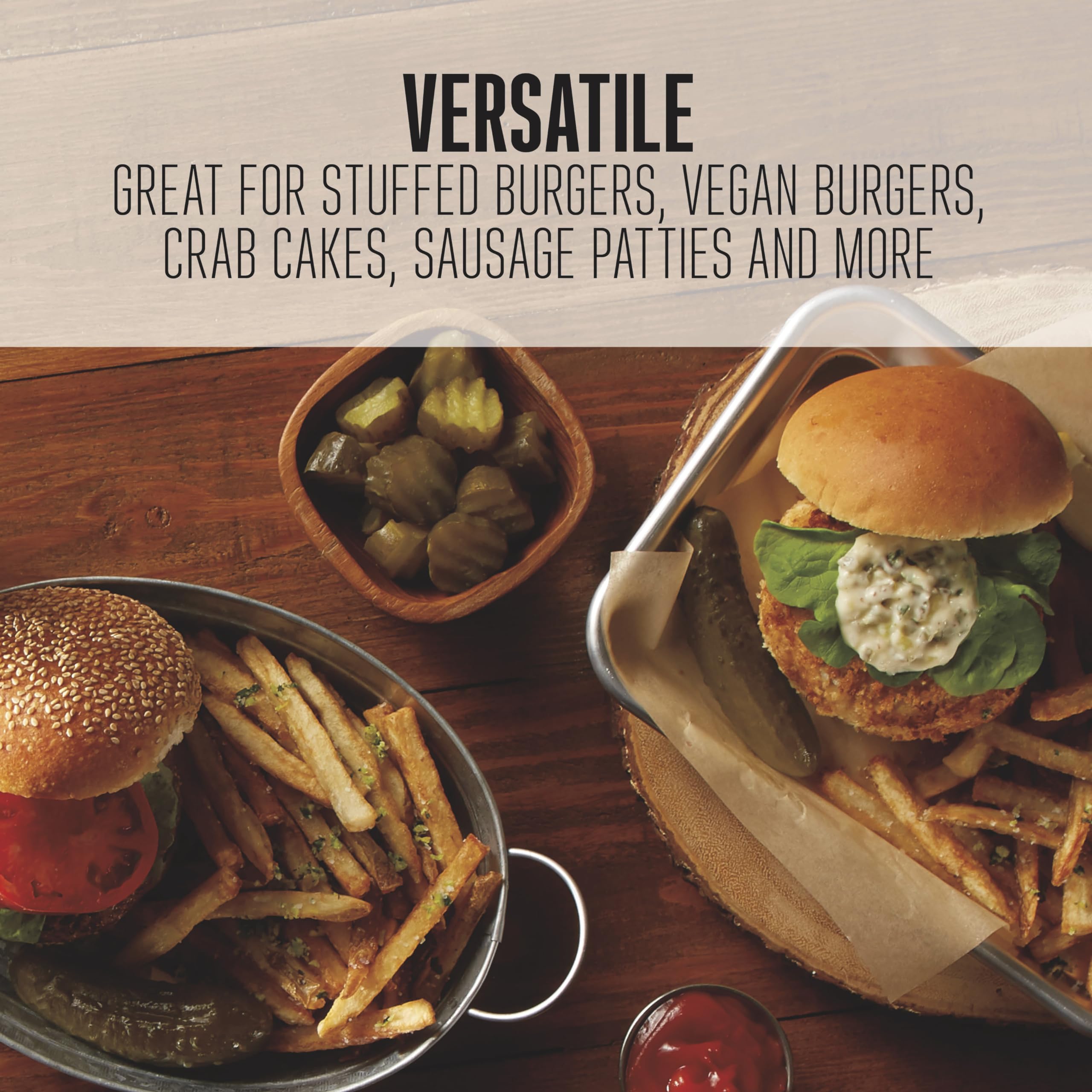 Weston burger press adjustable thickness markings help you target quarter-pound and three-quarter-pound patties