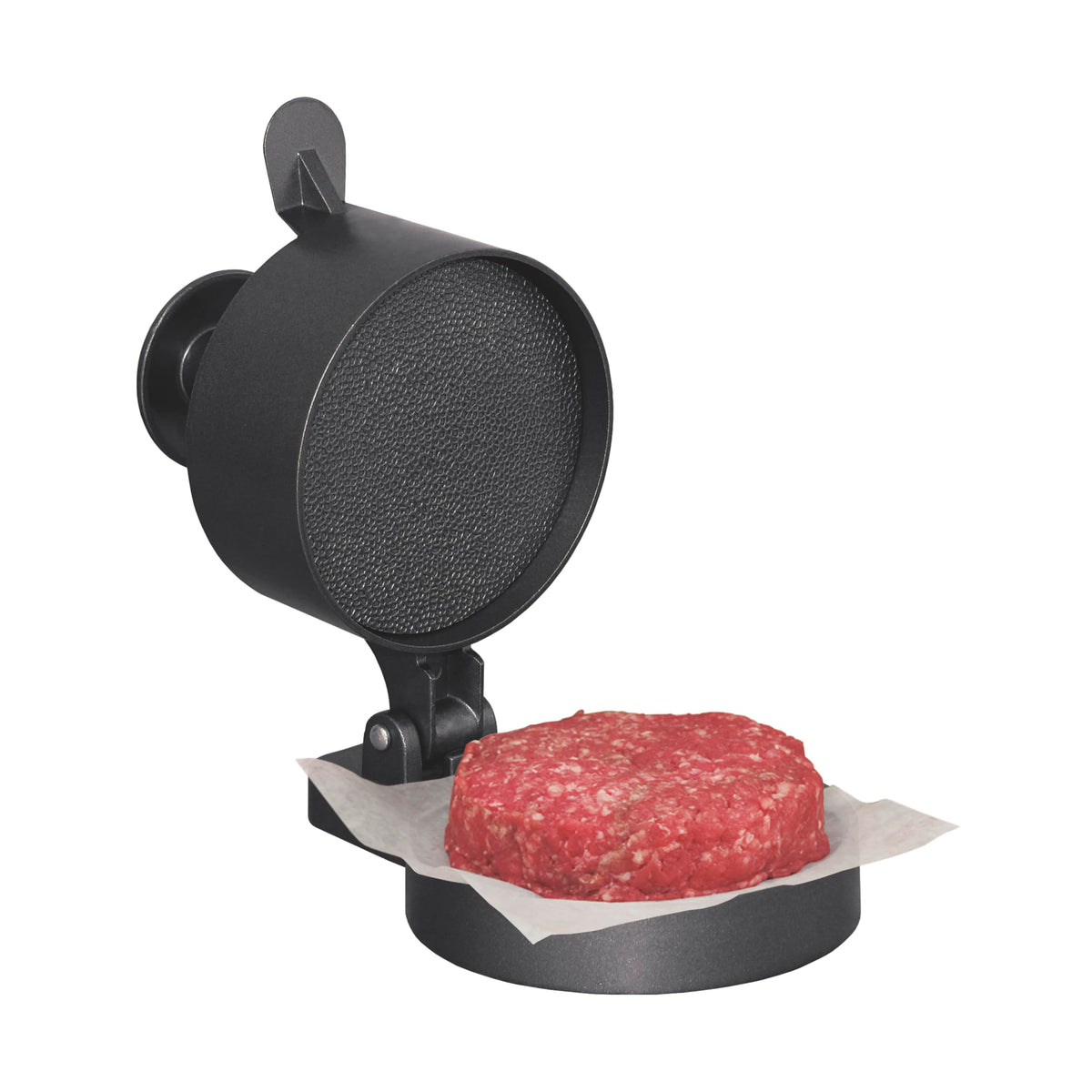 Weston burger press front view showing compact, even-patty design for consistent grilling