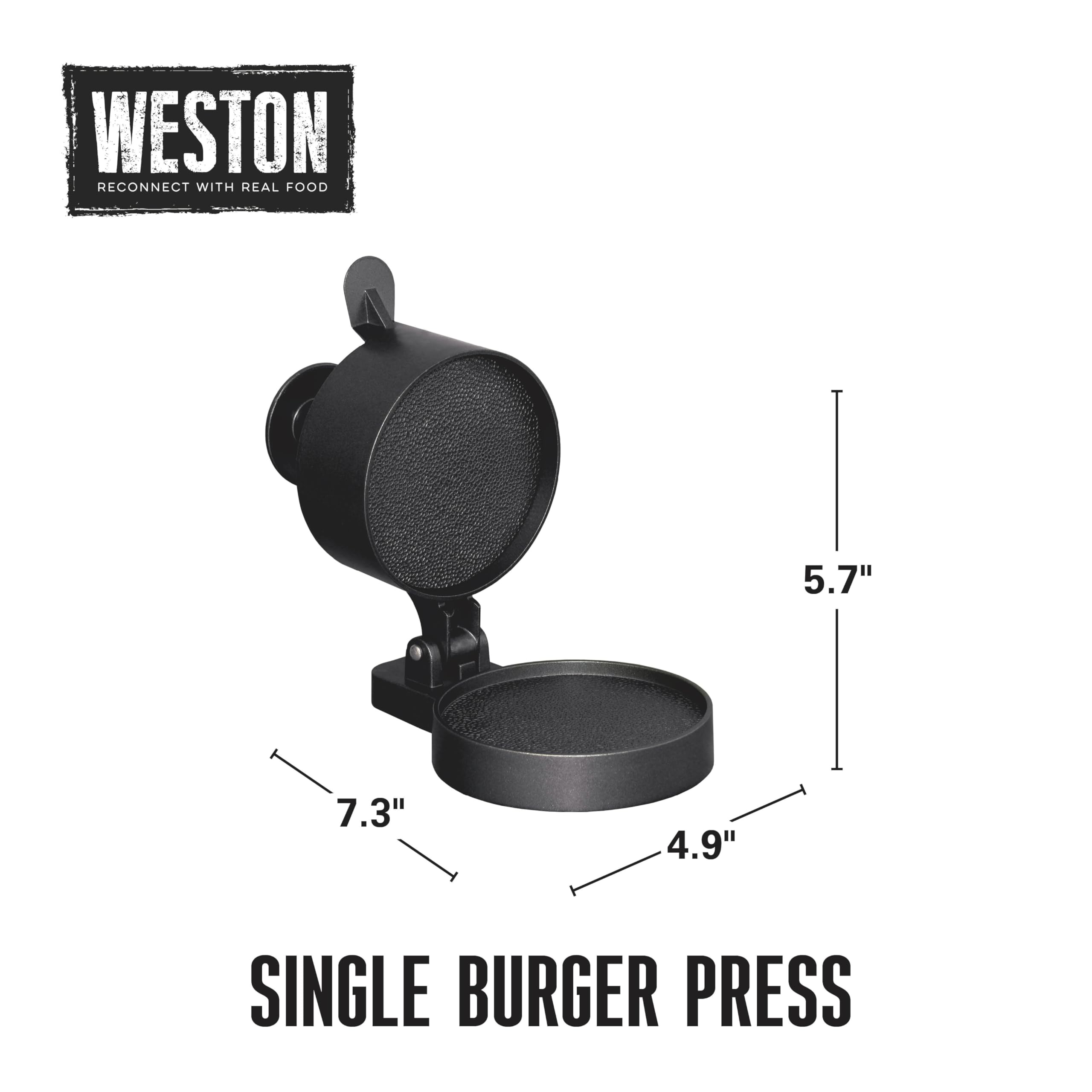 Weston burger press ideal for thin or thick sausage patties