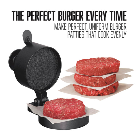 Weston burger press with spring ejector demonstrates easy patty release after pressing